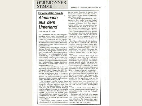 Tönnies Almanach, Heilbronner Stimme